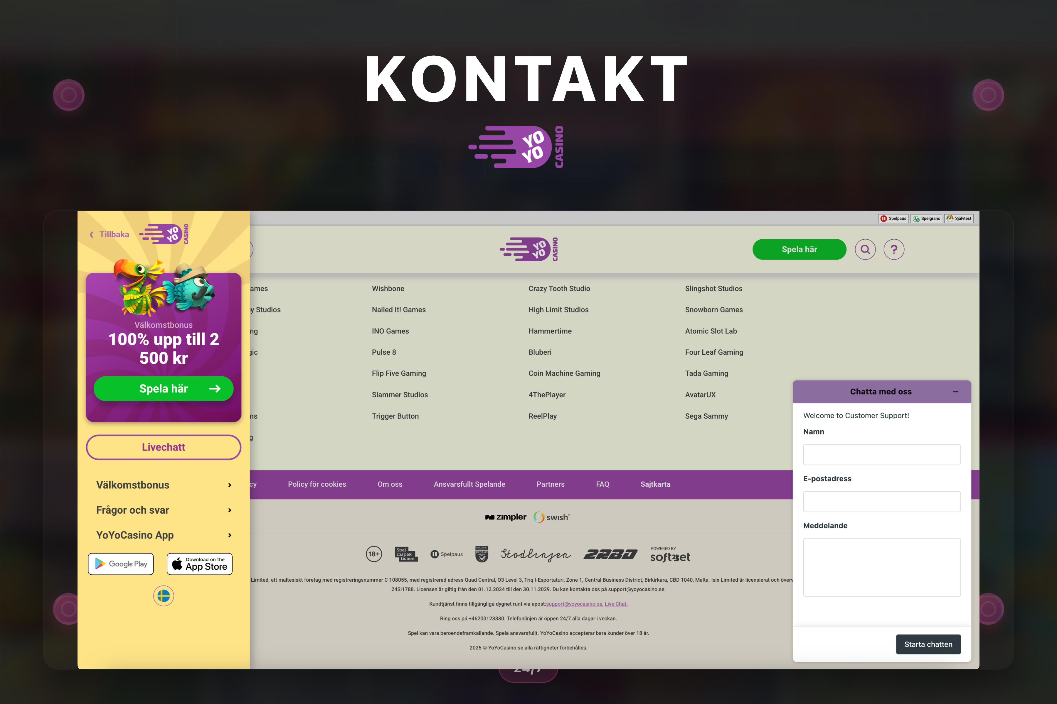 Yoyo Casino kundtjänst