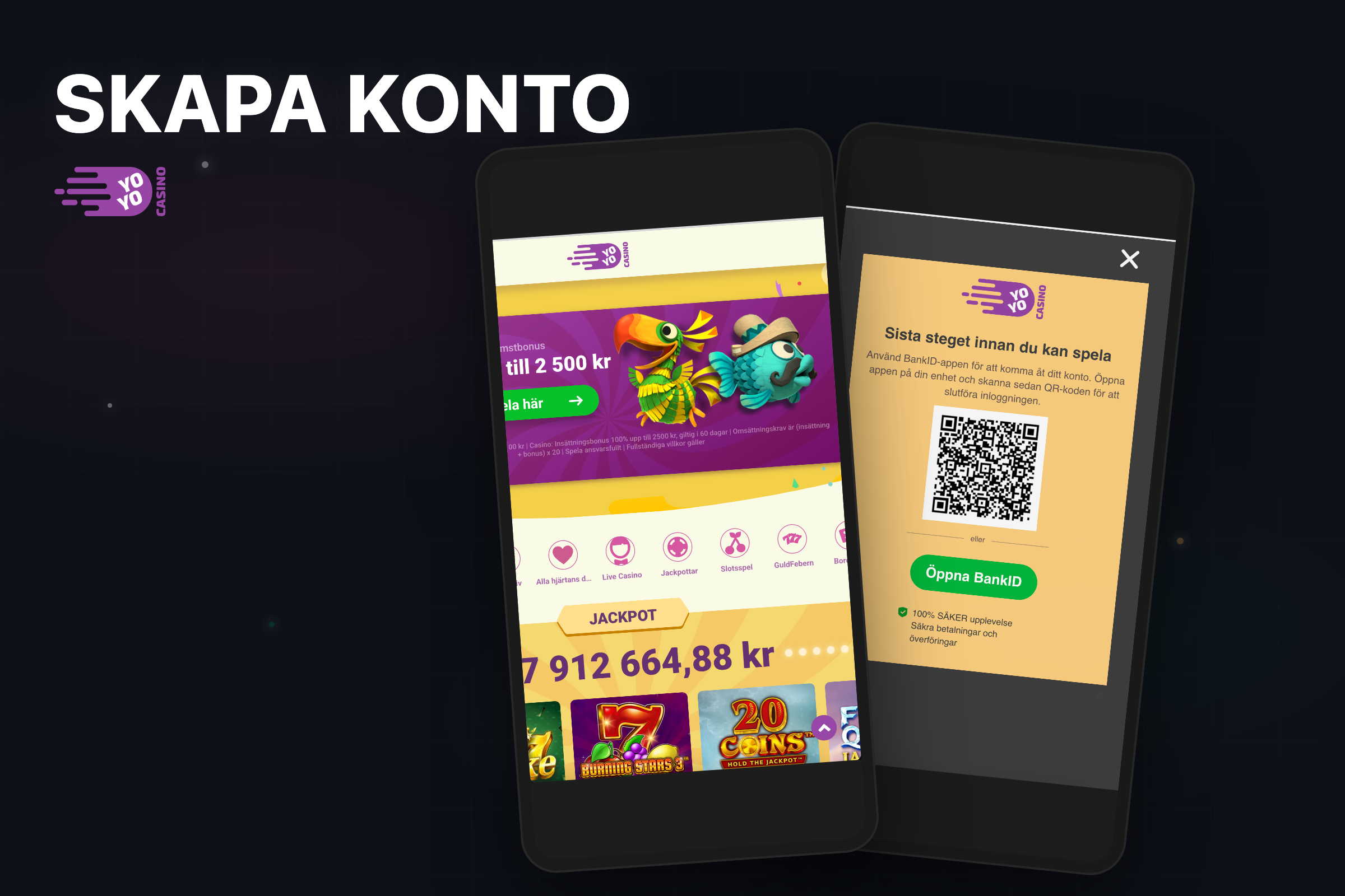 Registreringsformulär på Yoyo Casino.